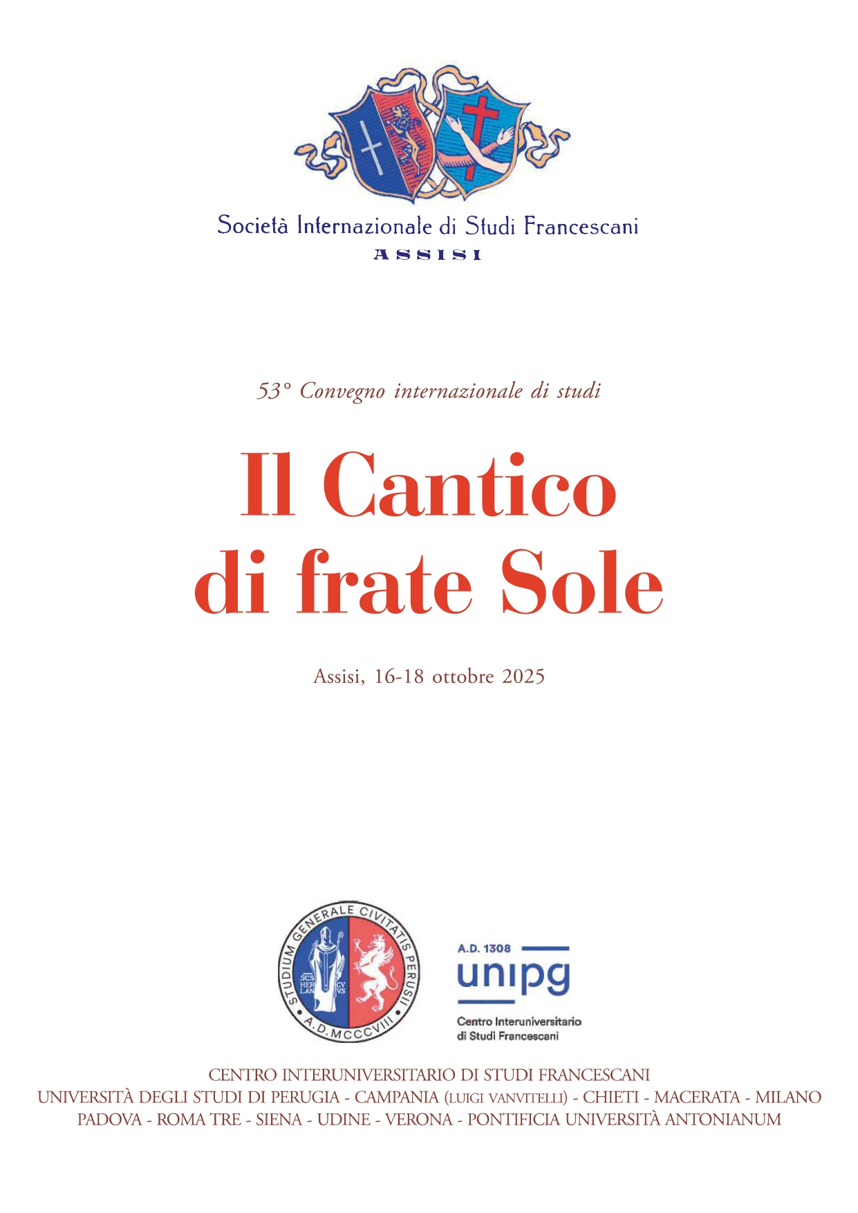 53° Convegno internazionale di studi - Il Cantico di frate Sole