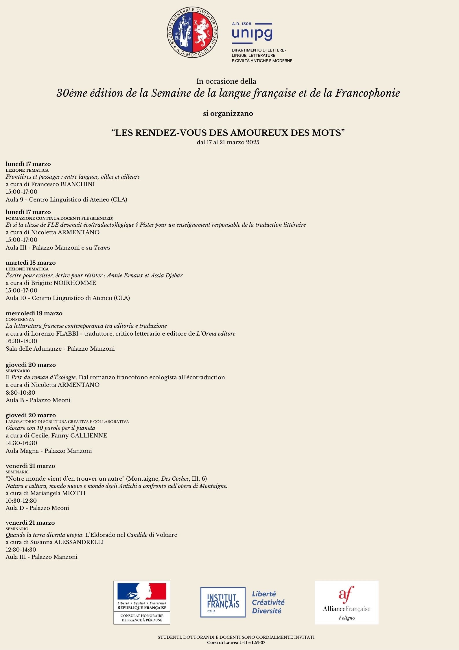 Les rendez-vous des amoreux des mots