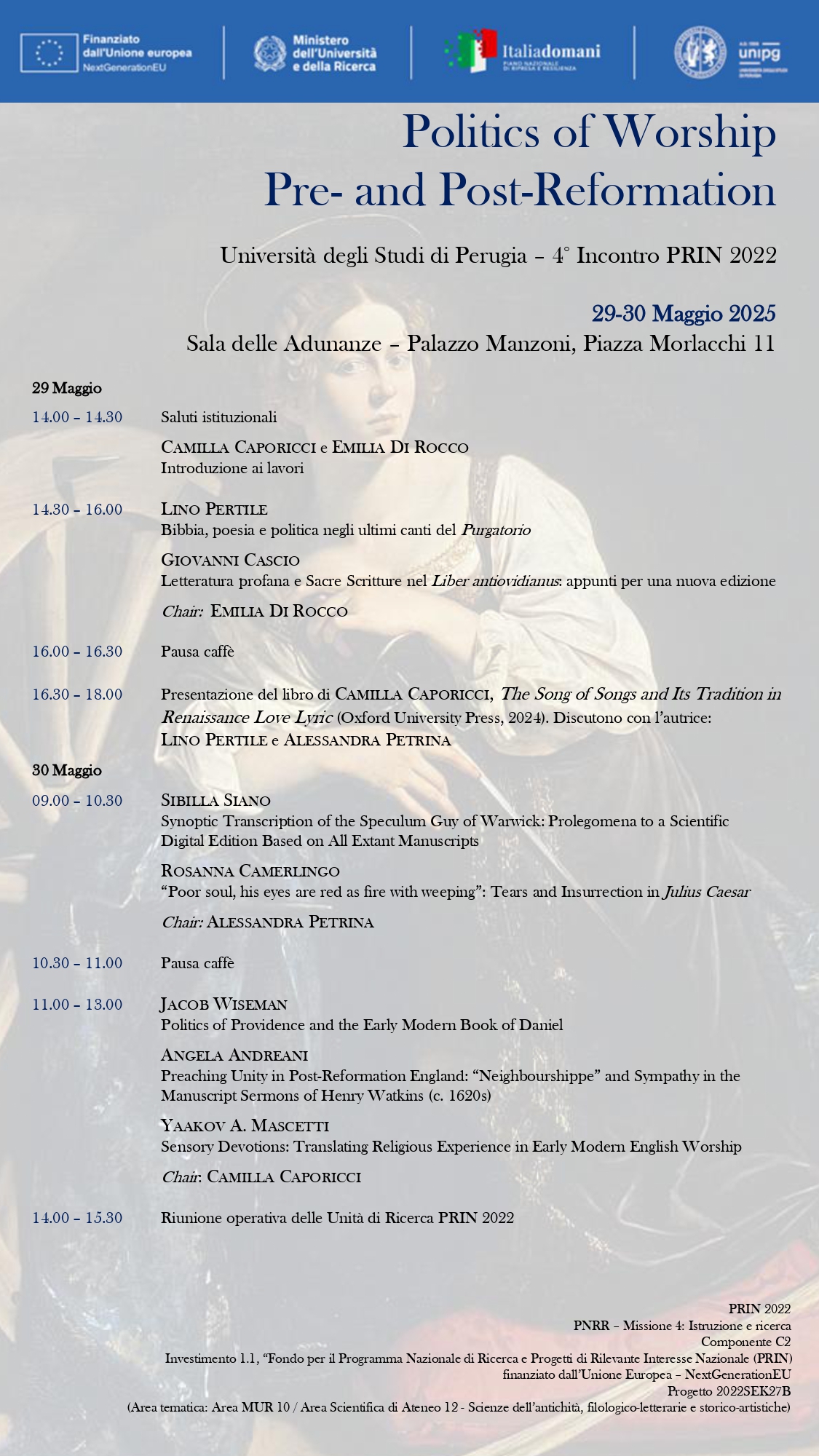 Politics of Worship Pre-and Post-Reformation - 4° Incontro PRIN 2022