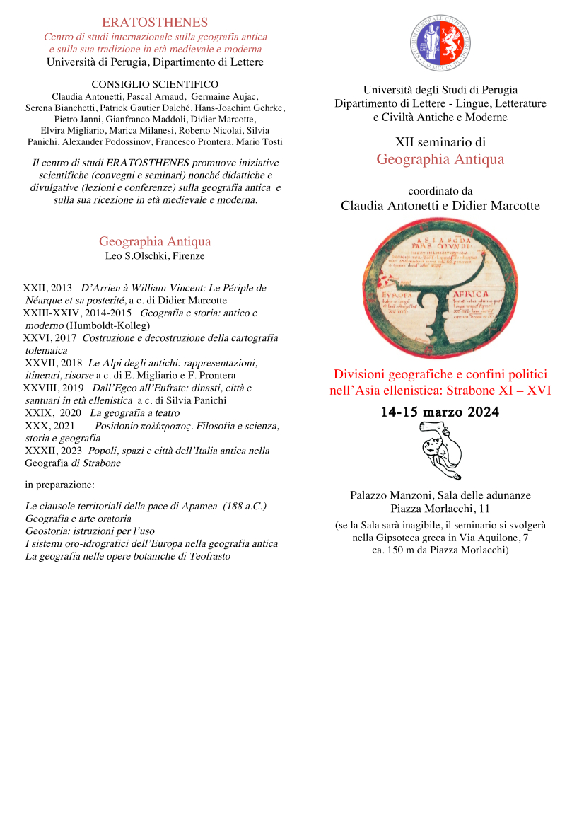 XII seminario di Geographia Antiqua